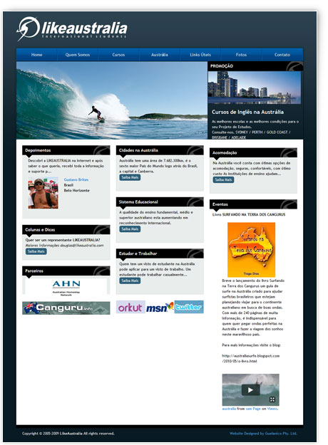 制作実績：Like Australia ウェブデザインイメージ